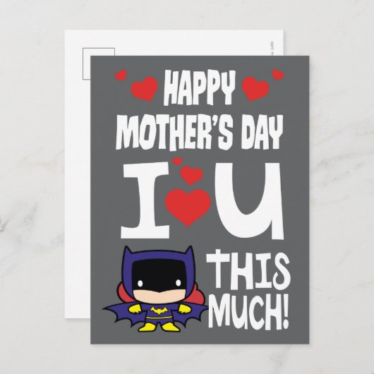 Batgirl Moederdag | Ik hou van U dit grote Briefka Uitnodiging Briefkaart (Voorkant / Achterkant)