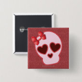 Batgirl schedel met hoed vierkante button 5,1 cm (Voorkant /achterkant)