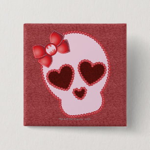 Batgirl schedel met hoed vierkante button 5,1 cm