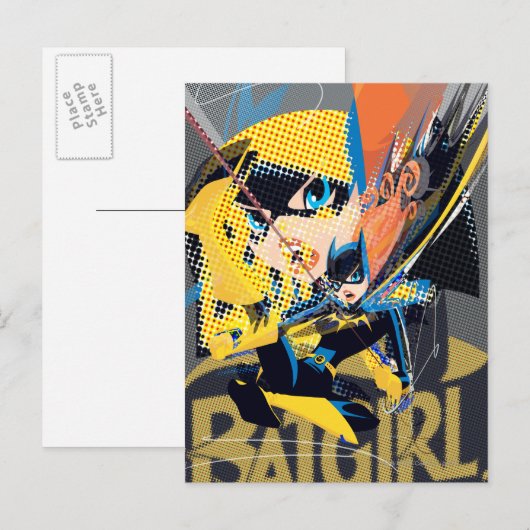 Batgirl Swinging Kick Briefkaart (Voorkant / Achterkant)