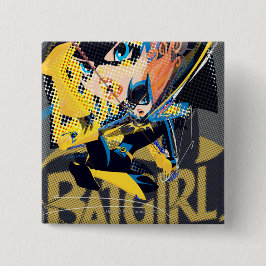 Batgirl Swinging Kick Vierkante Button 5,1 Cm