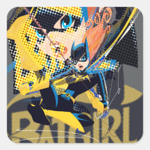 Batgirl Swinging Kick Vierkante Sticker