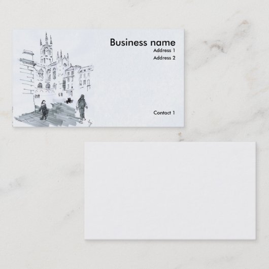 Bath Abbey Tekening Visitekaartje (Voorkant / Achterkant)