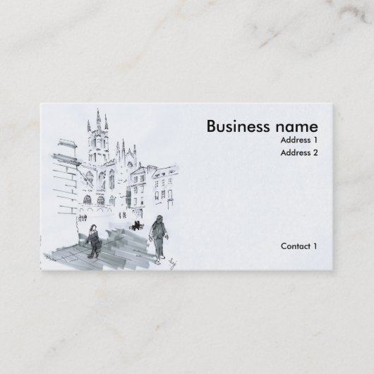 Bath Abbey Tekening Visitekaartje (Voorkant)