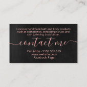 Bath & Body Spa Skincare Black Floral Visitekaartje (Achterkant)