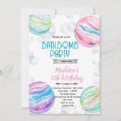 Bath bomb birthday party invitation kaart (Voorkant)