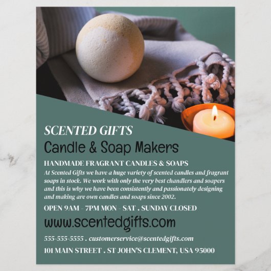 Bath Bomb & Candle, Candle & Soap Maker Advert Flyer (Voorkant)
