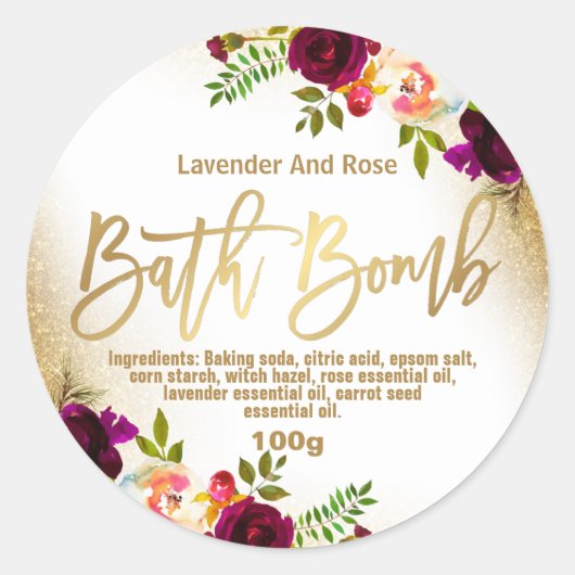 Bath Bomb Label (Voorkant)