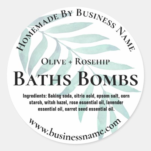 Bath Bomb Label (Voorkant)