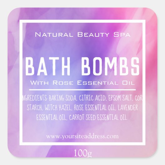 Bath Bomb Label (Voorkant)