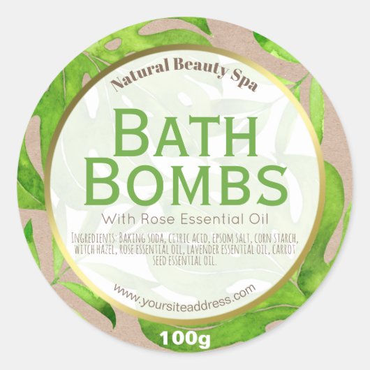 Bath Bomb Label (Voorkant)
