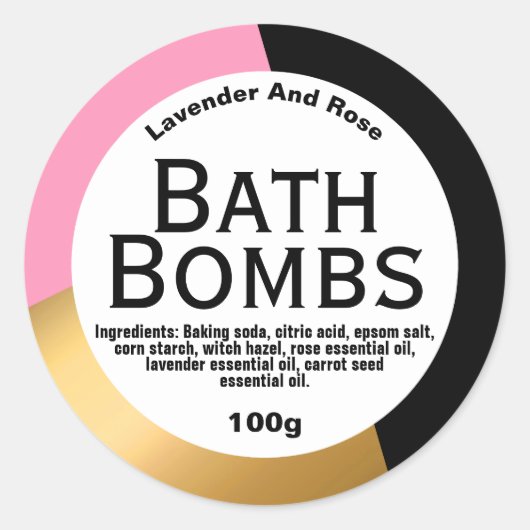 Bath Bomb-label Ronde Sticker (Voorkant)