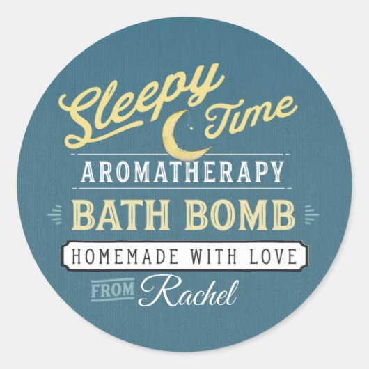 Bath Bomb Label Sticker Sleepy Time (Voorkant)