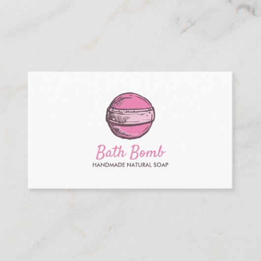 Bath Bomb Natural Soap Spa Cirkel Roze Visitekaartje (Voorkant)