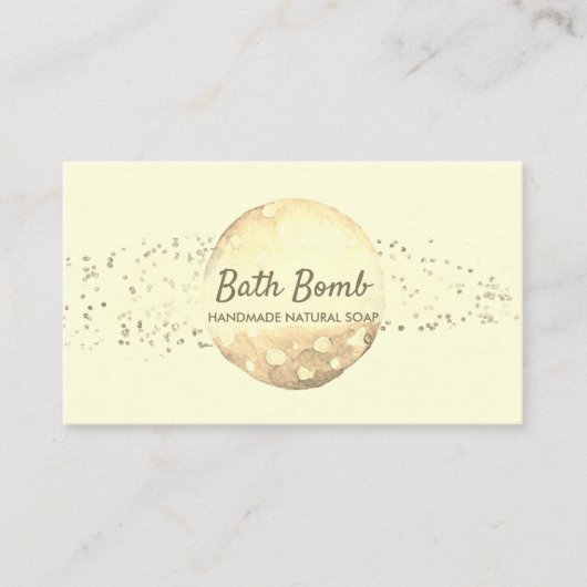 Bath Bomb Natural Soap Spa Gold Visitekaartje (Voorkant)