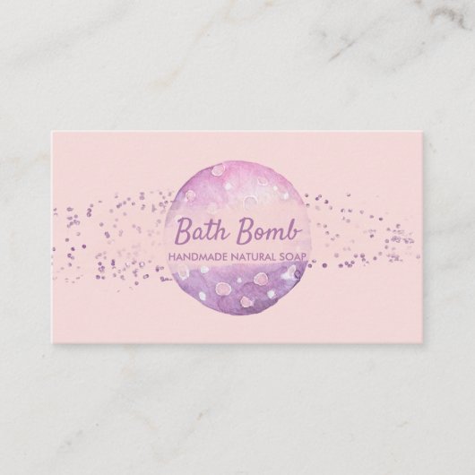 Bath Bomb Natural Soap Spa roze Visitekaartje (Voorkant)