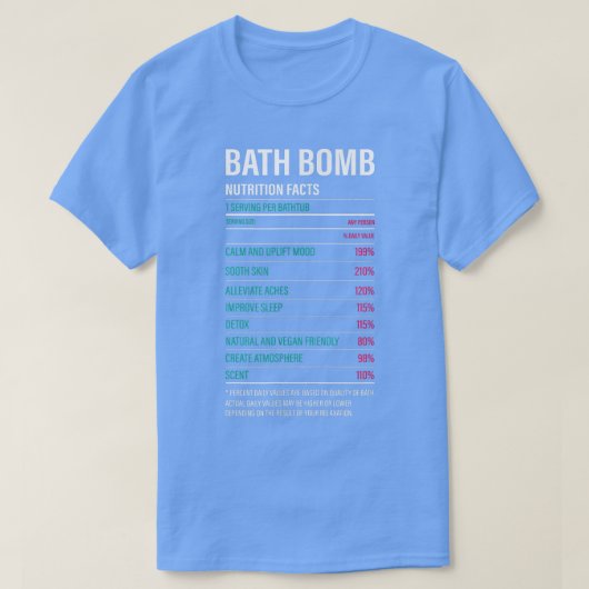 Bath Bomb Nutrition Facts Benefits Bathtub Bubble T-shirt (Design voorkant)