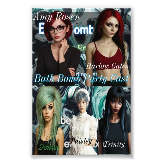 Bath Bomb Party Cast Print Foto Afdruk (Voorkant)