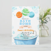 Bath bomb Party Invitation Kaart (Staand voorkant)