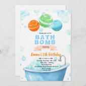 Bath bomb Party Invitation Kaart (Voorkant / Achterkant)