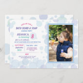 Bath Bomb Soap Making Bubble Birthday Party Foto Kaart (Voorkant / Achterkant)