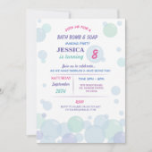 Bath Bomb Soap Making Bubble Birthday Party Invite Kaart (Voorkant)