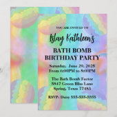 Bath Bomb Verjaardagsfeestuitnodiging Kaart (Voorkant / Achterkant)