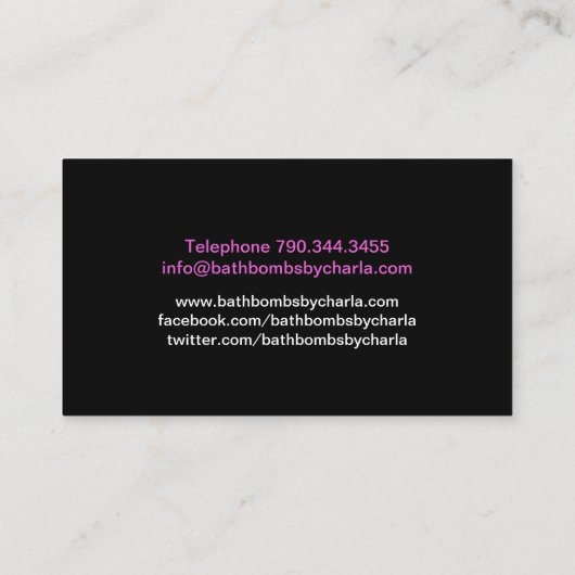  Bath Bombs Visitekaartjes (Achterkant)