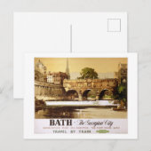 Bath British Railways Vintage Travel Poster Briefkaart (Voorkant / Achterkant)
