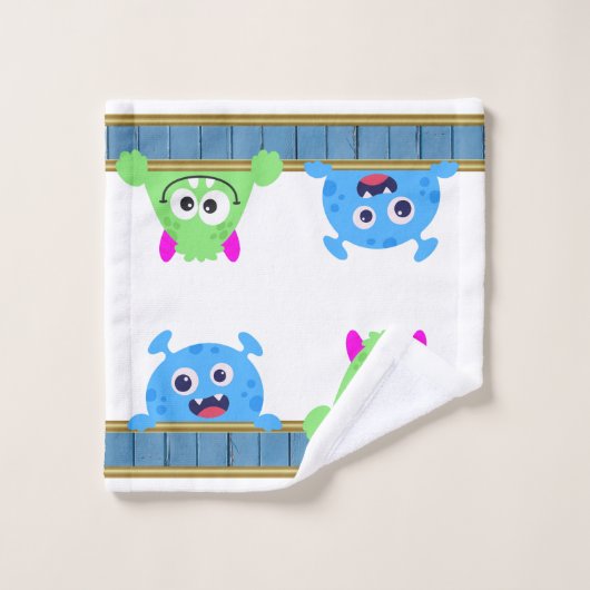 Bath Buddy Funny Monsters Kinder Bad Handdoek (Wasdoekje)
