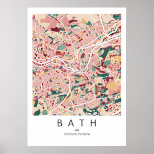 Bath Engeland Poster   Moderne Stad Muurkunst