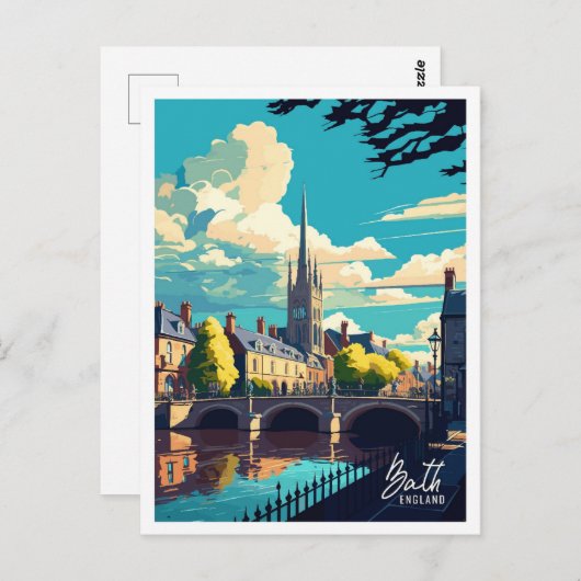 Bath Engeland Vintage Beroemde Reisplaats Briefkaart (Voorkant / Achterkant)