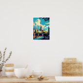 Bath Engeland Vintage Beroemde Reisplaats Poster (Keuken)