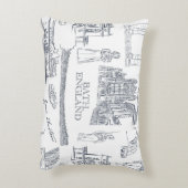 Bath, England Toile stijlpatroon, Jane Austen Accent Kussen (Achterkant (Verticaal))