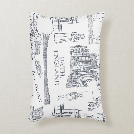 Bath, England Toile stijlpatroon, Jane Austen Accent Kussen (Voorkant(Verticaal))