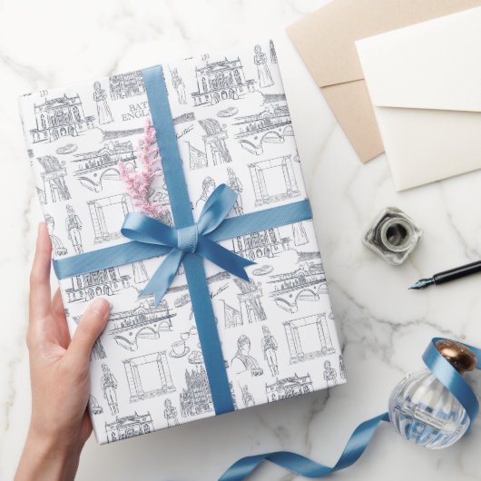 Bath, England Toile stijlpatroon, Jane Austen Cadeaupapier (Geschenken)