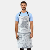 Bath, England Toile stijlpatroon, Jane Austen Schort (Gedragen)