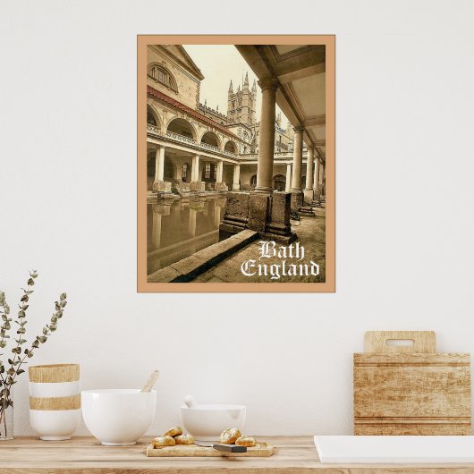 Bath ~ England ~ Vintage Travel Poster (Keuken)
