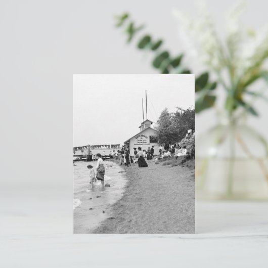 Bath House, Bois Blanc Island, MI 1903 Briefkaart (Staand voorkant)