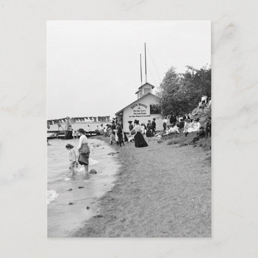 Bath House, Bois Blanc Island, MI 1903 Briefkaart (Voorkant)