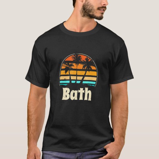 Bath Maine Beach Me Beach bus Us Cities Summer Hol T-shirt (Voorkant)