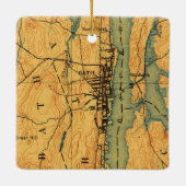 Bath Maine  Map 1894 Keramisch Ornament (Achterkant)