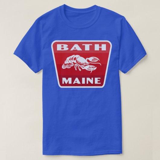 Bath Maine Retro Badge Rood T-shirt (Design voorkant)