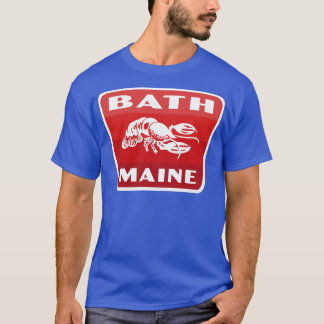 Bath Maine Retro Badge Rood T-shirt