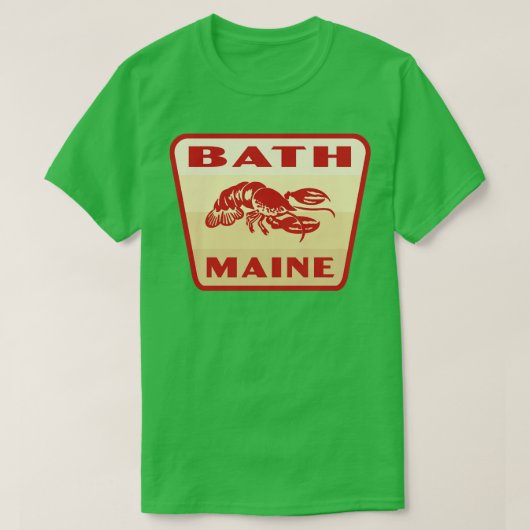 Bath Maine Retro Badge Tan T-shirt (Design voorkant)