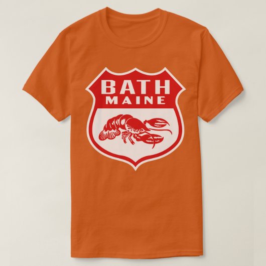 Bath Maine Retro Shield Rood T-shirt (Design voorkant)
