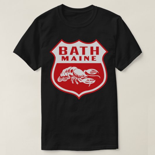 Bath Maine Retro Shield Wit T-shirt (Design voorkant)