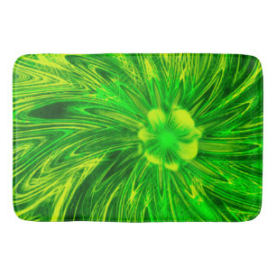 Bath Mat Abstracte Lijnen Groene Bloem