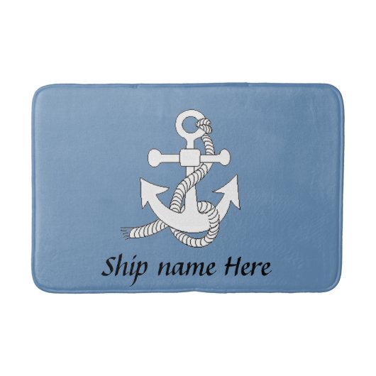 Bath Mat - Anchor met Ship Name (Voorkant)