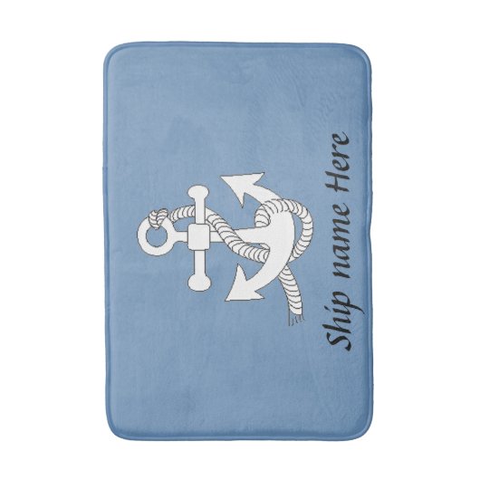 Bath Mat - Anchor met Ship Name (Voorkant Verticaal)